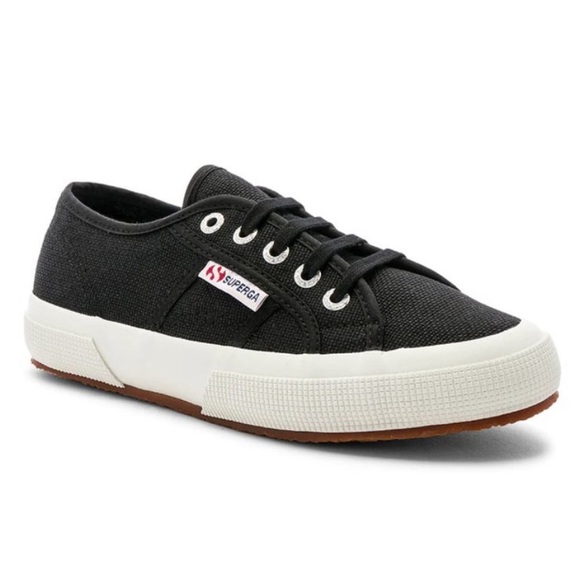 SUPERGA Black Canvas Low Classic Sneakers Size 6 - Picture 15 of 15